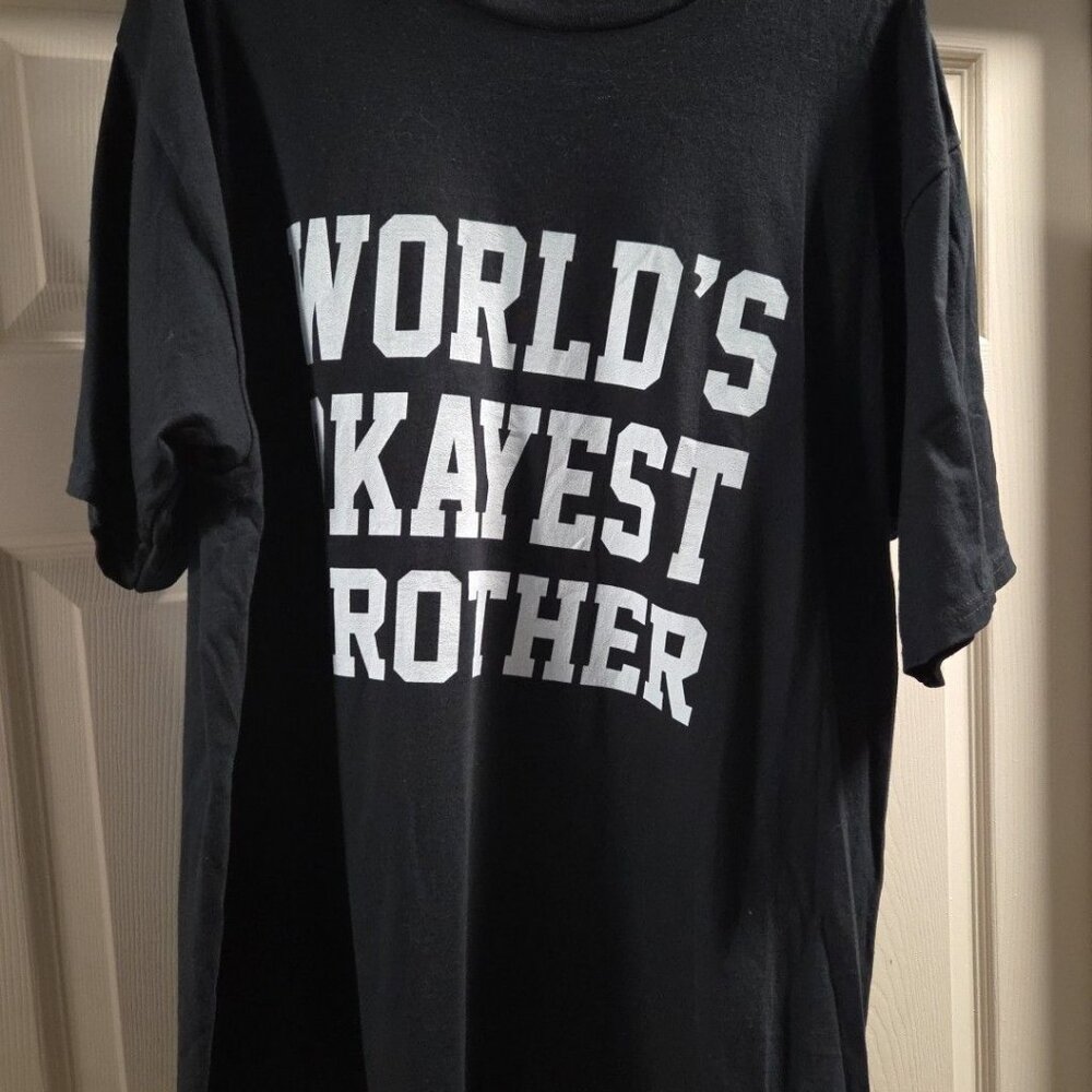 World's Okayest Brother Tshirt Mens Size XL Black